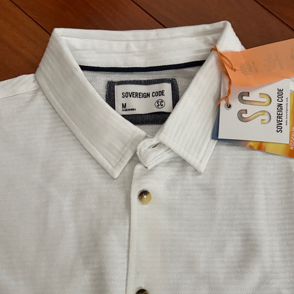 Sovereign Code White Casual Button Down Shirt NWT - image 2
